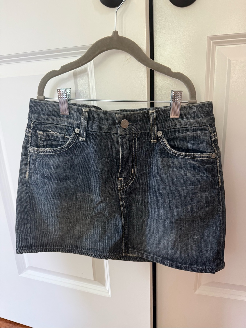 Citizens Of Humanity Dark Wash Denim Mini Skirt
